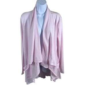 Brisos Womens Sz S Pink Open Front Drape Knit Top/ Cardigan Waterfall
